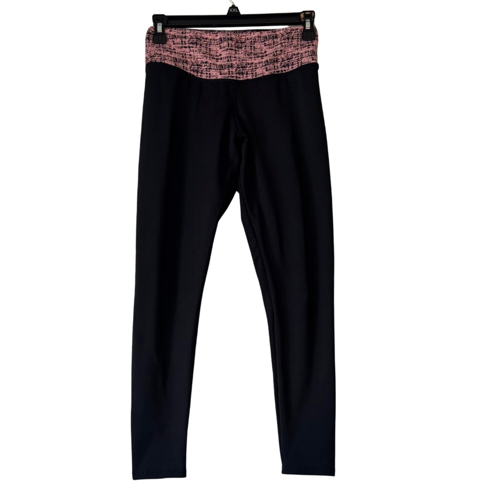 3/$20 Secret Love Black Leggings with Pink Waistband